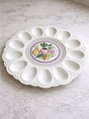 Vintage Ucagco Ceramics (Japan) Deviled Egg Plate Relish Plate